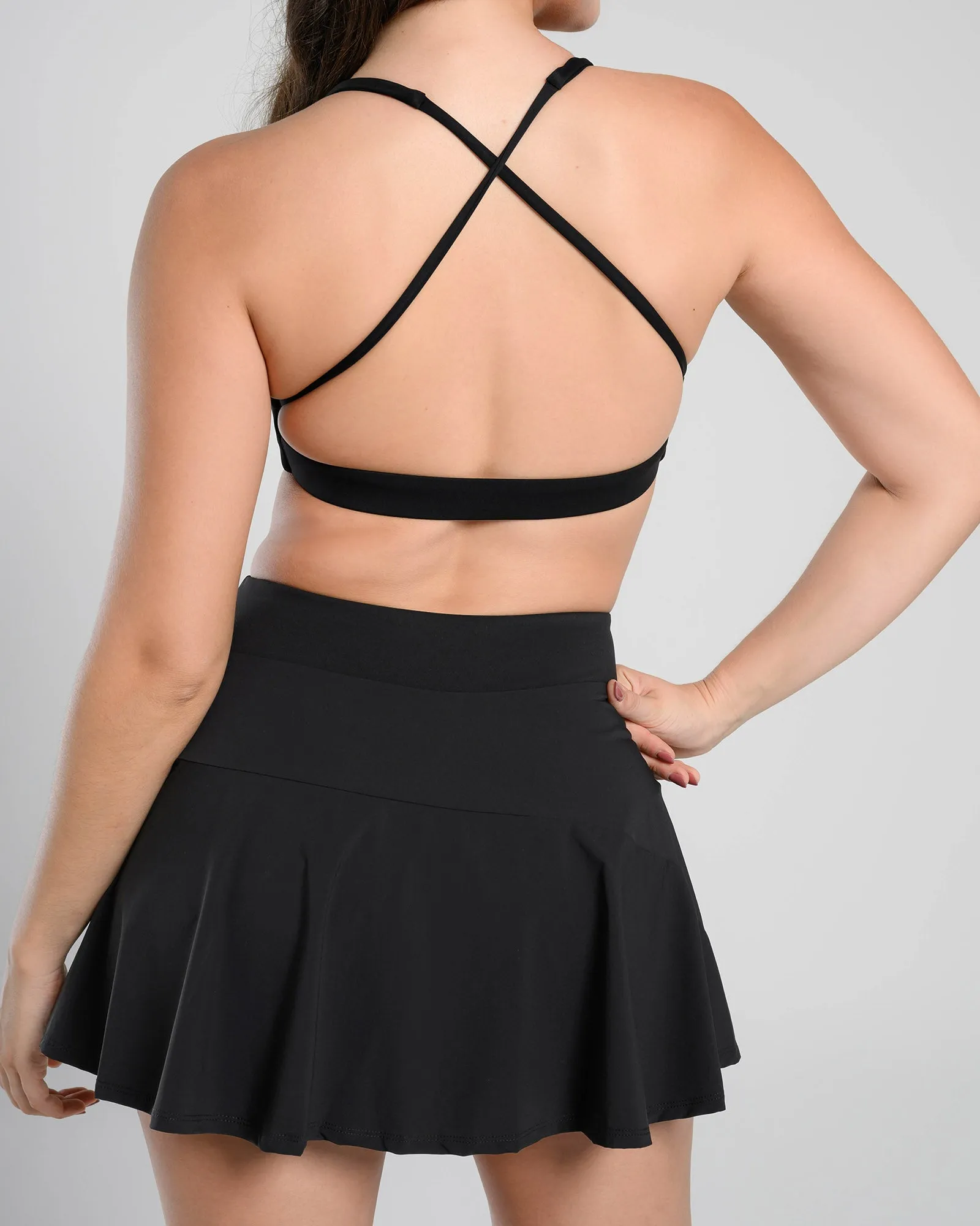 Trendy Pleated Skirt with Shorts and Pockets
