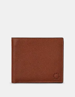 Two Fold East West Brown Leather Wallet