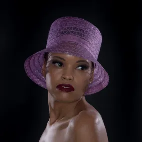 UF6023- Lavender horse hair dress hat for women