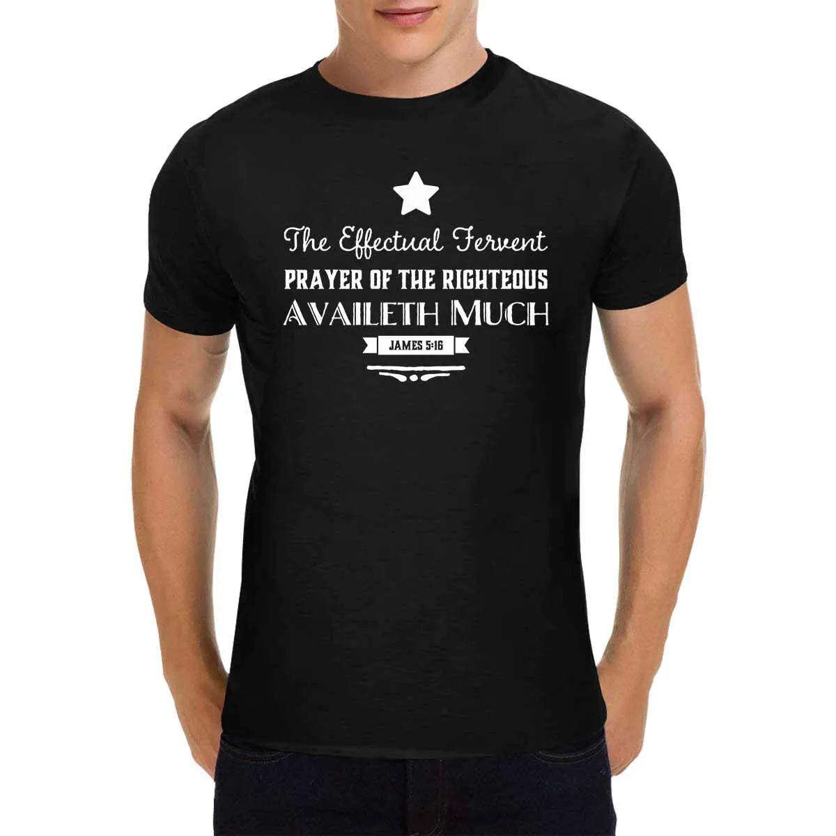 Uniquely You Mens T-Shirt / Inspiration / James 5:16 / Shirt Style (17)  - Black