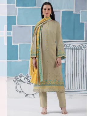 Unstitched Cotton Suit Dress Material for Women with Embroidery