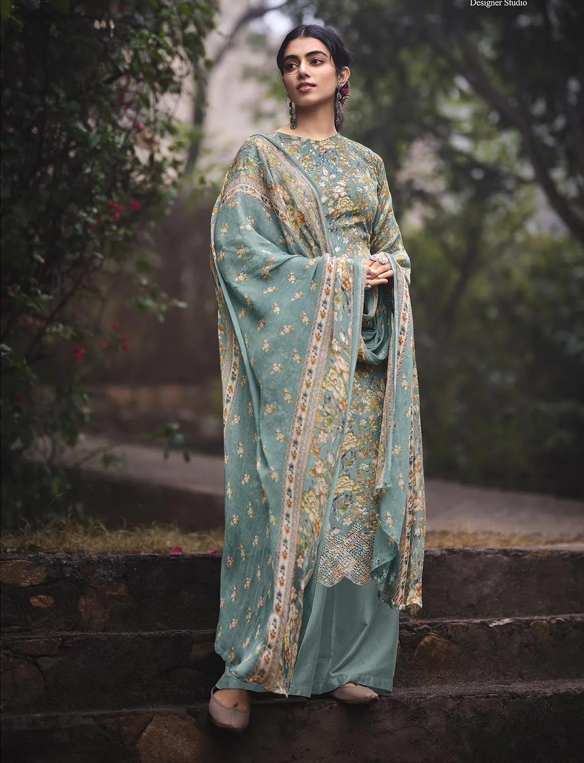 Unstitched Cotton Women Suit Dress Materials with Embroidery