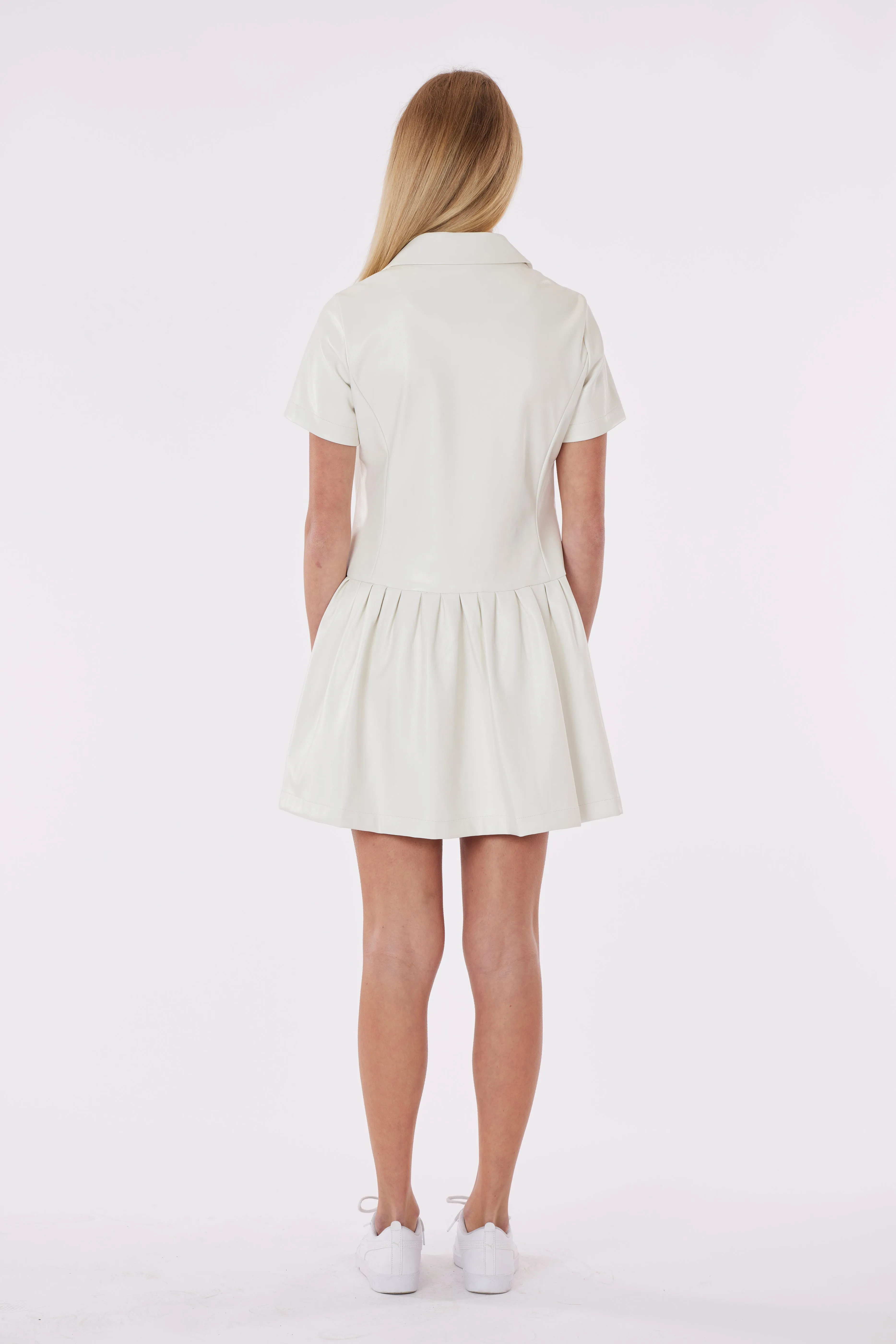 Vegan Leather Double Breasted Dress