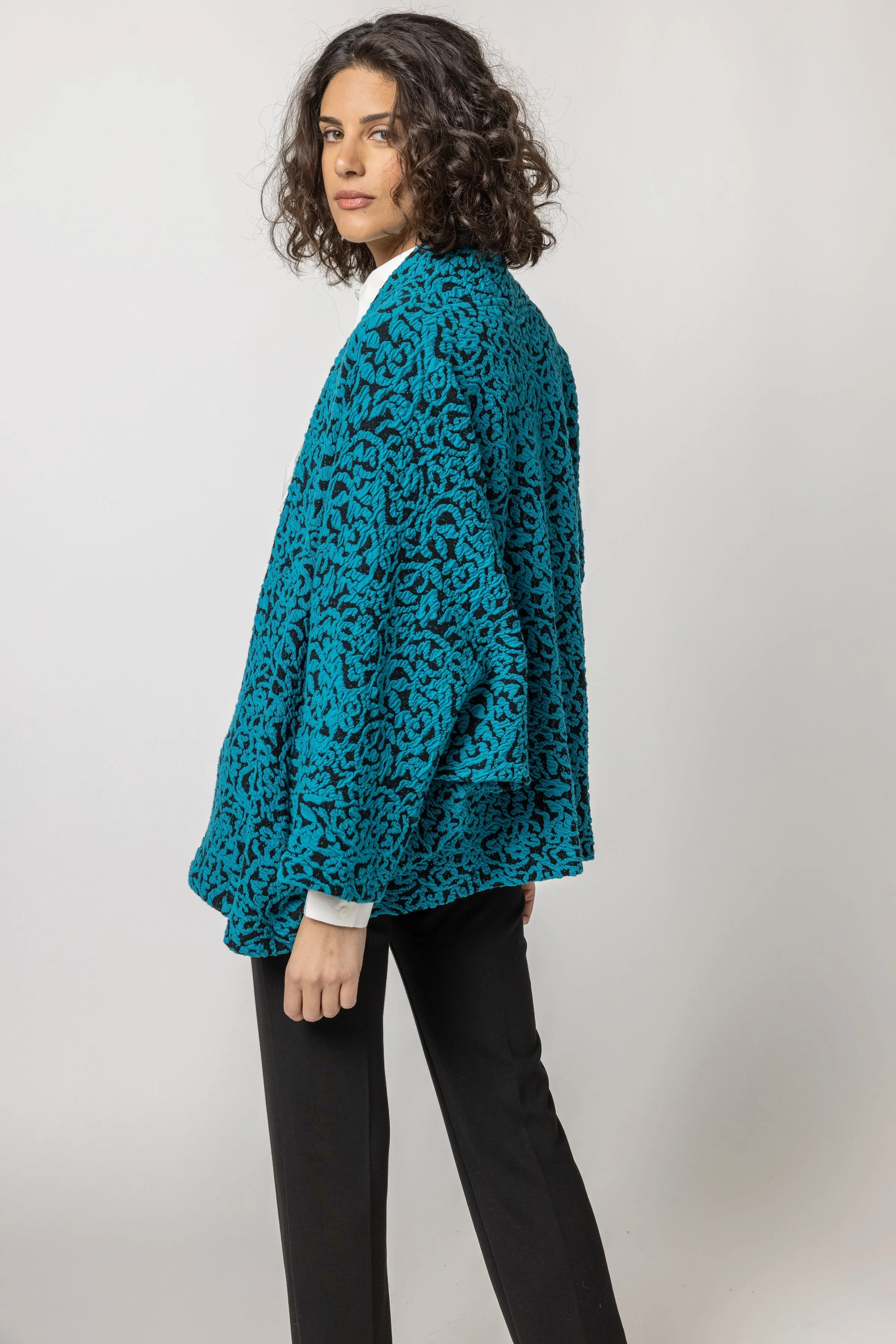 Vintage Texture Weave Kimono Cardigan Jacket