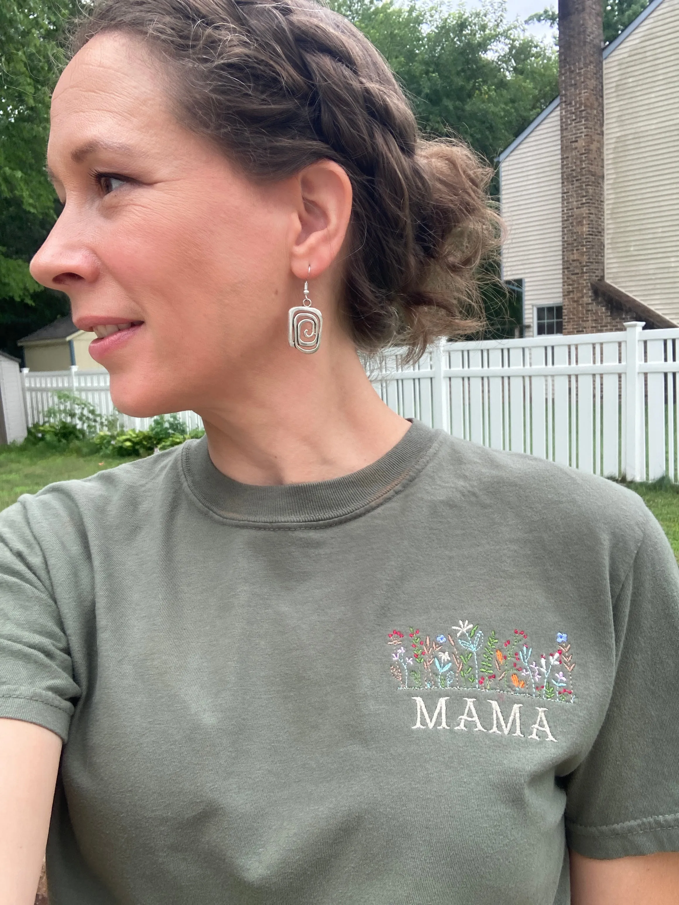 Wildflowers - Floral Mama Embroidered Shirt - Mom - Grammy - Comfort Colors Embroidered - Mommy