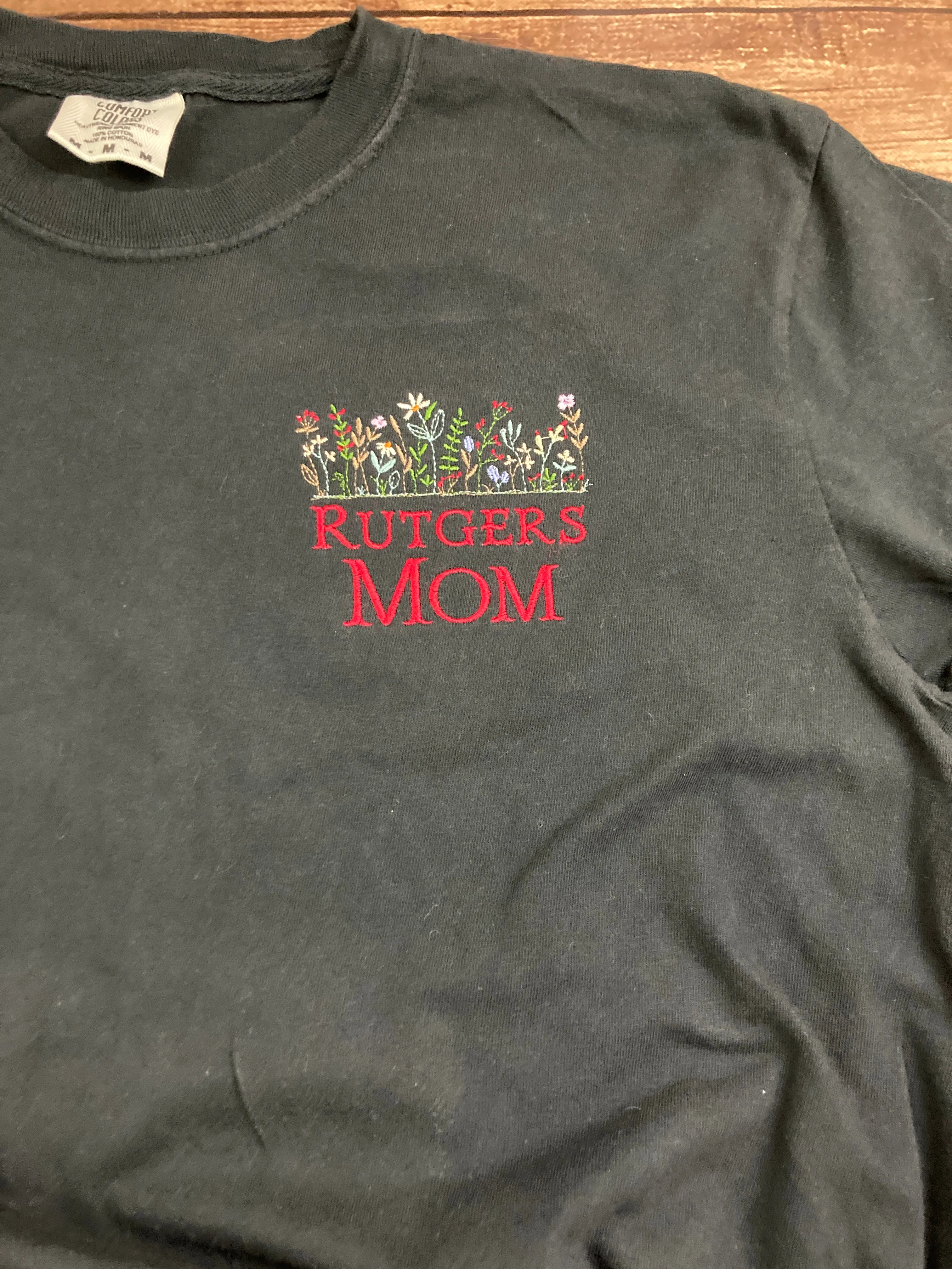 Wildflowers - Floral Mama Embroidered Shirt - Mom - Grammy - Comfort Colors Embroidered - Mommy