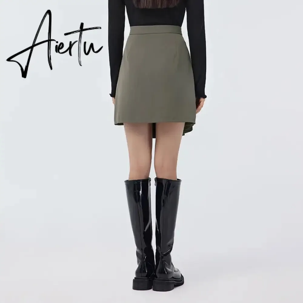 Women Skirt Spring New Playful Asymmetrical Pleated Skirt Solid Color Sweet Cool A-line Skirt for Women