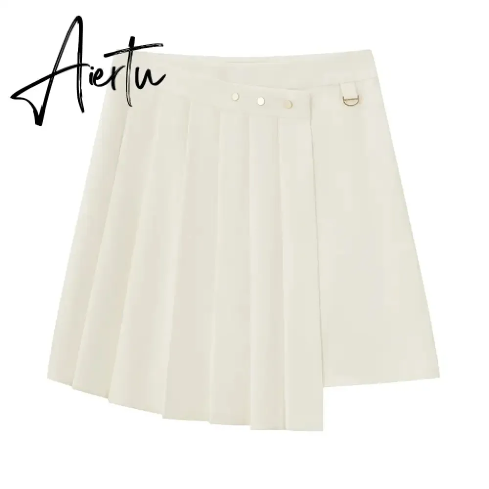 Women Skirt Spring New Playful Asymmetrical Pleated Skirt Solid Color Sweet Cool A-line Skirt for Women