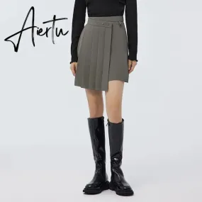 Women Skirt Spring New Playful Asymmetrical Pleated Skirt Solid Color Sweet Cool A-line Skirt for Women