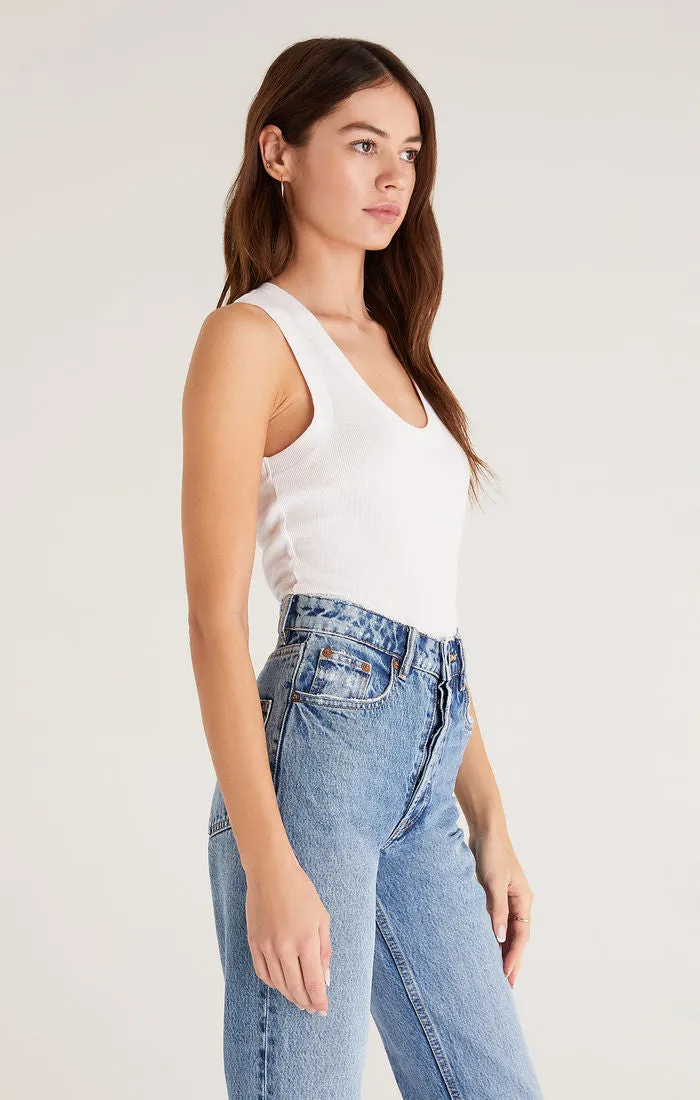 Z SUPPLY SIRENA RIB TANK TOP - WHITE