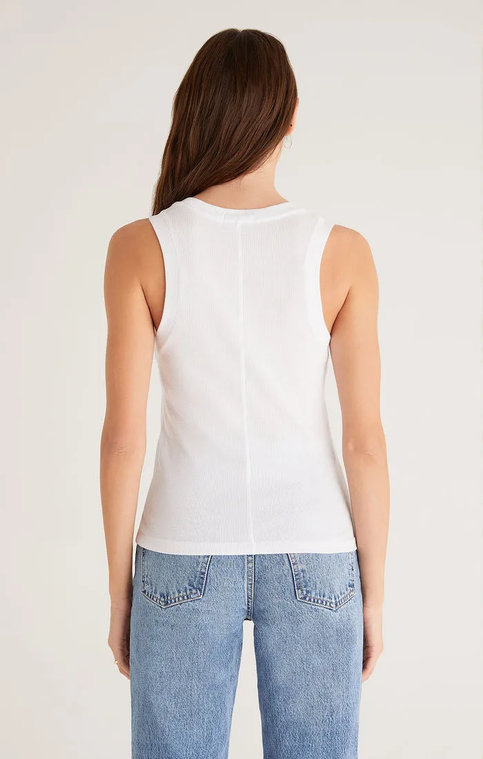 Z SUPPLY SIRENA RIB TANK TOP - WHITE