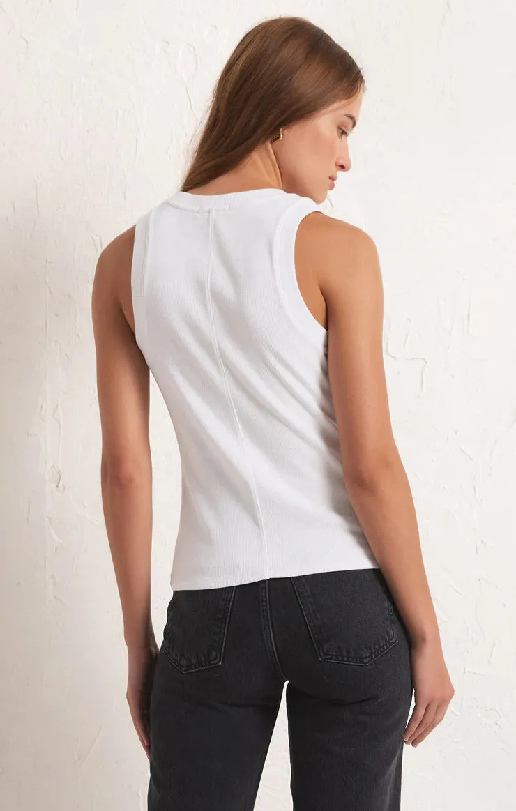 Z SUPPLY SIRENA RIB TANK TOP - WHITE